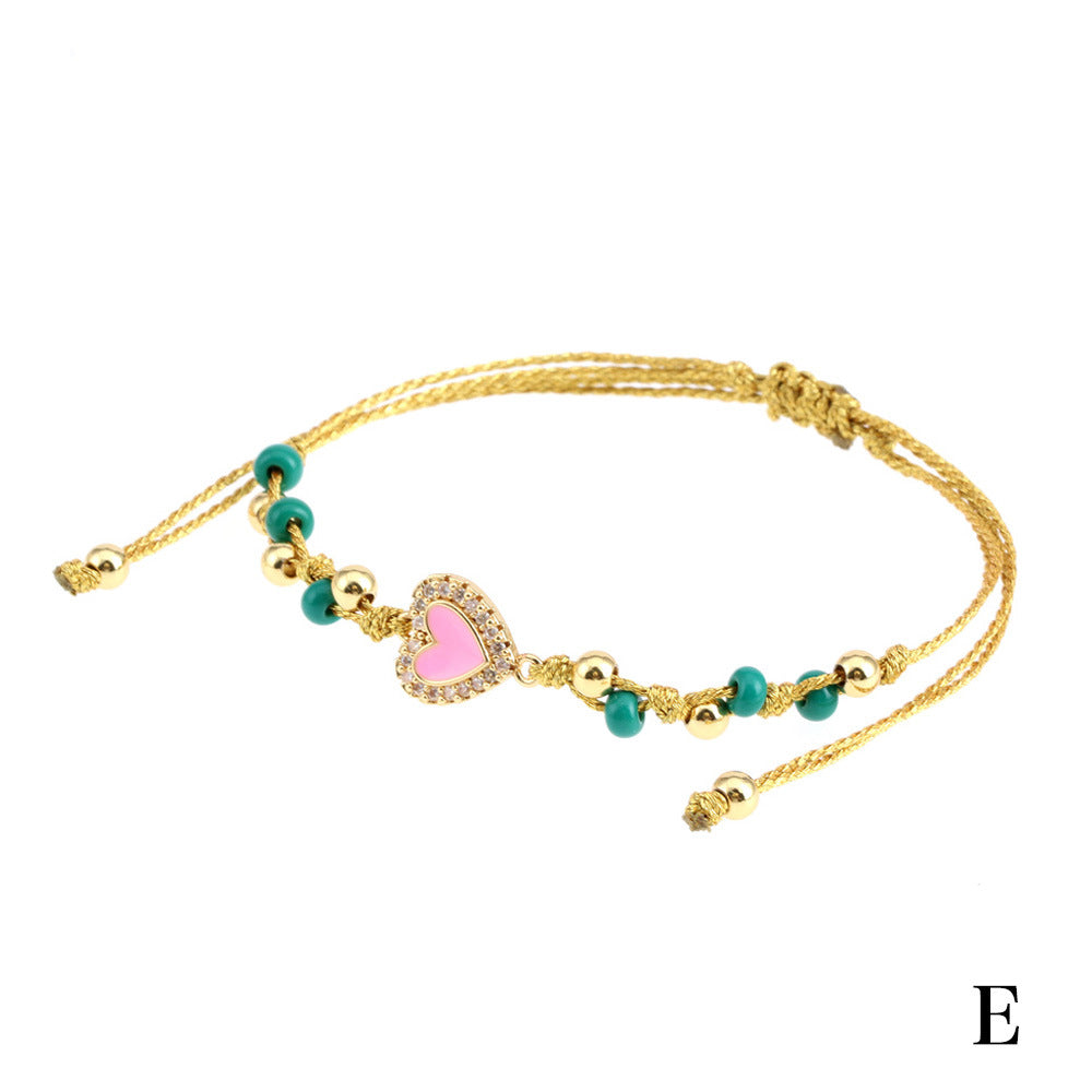 Pulseras De Cuentas De Cristal De Corazón De Joyería Al Por Mayor
